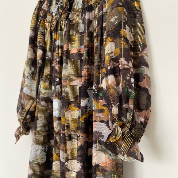 Anthropologie Blair Shimmer Maxi Dress size Small Multicoloured Long Sleeve - Picture 10 of 11